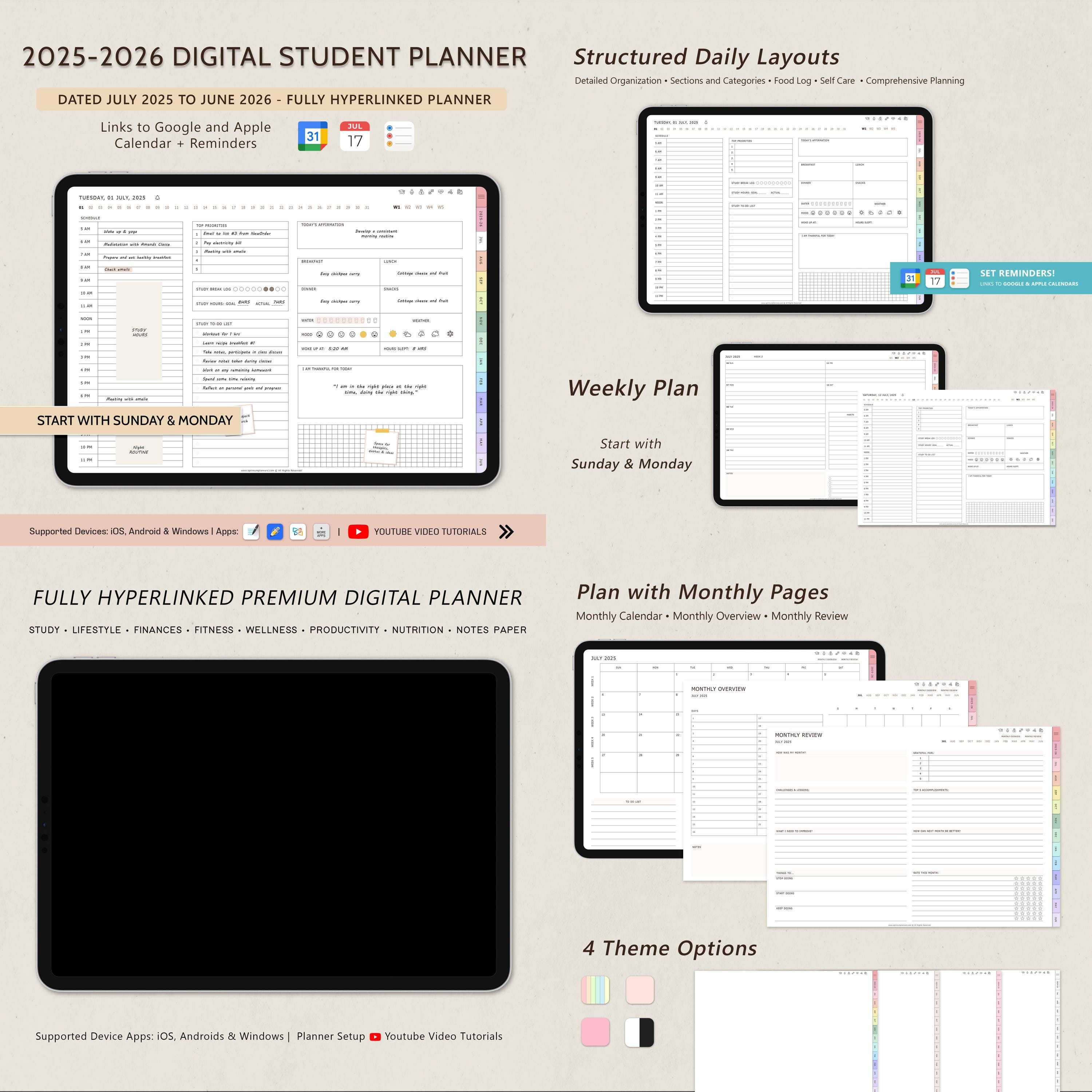 Student Digital Planner 2025 2026 Goodnotes Planner Study Planner ...
