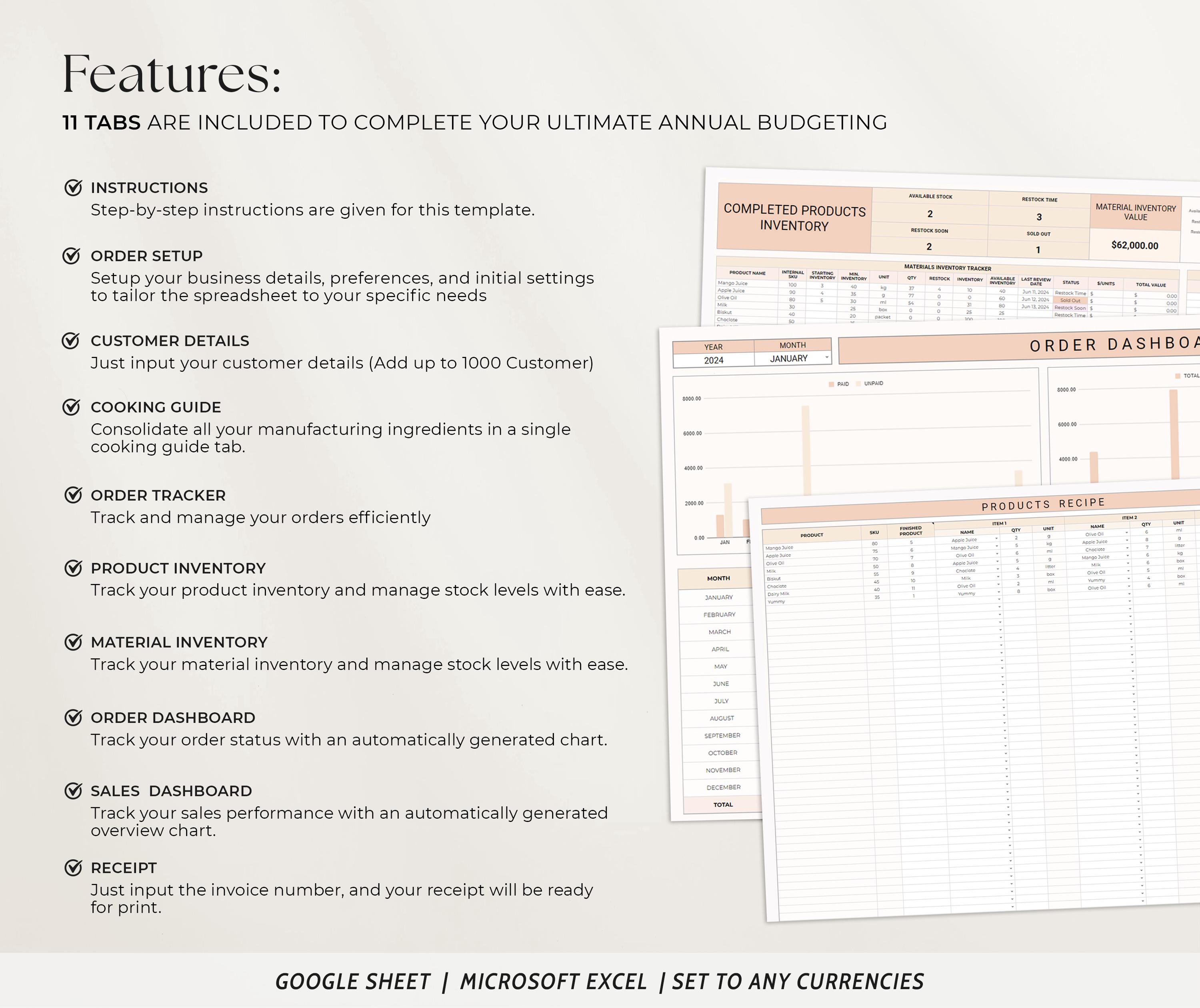 Small Business Tracker Google Sheets, Excel Inventory Tracker ...