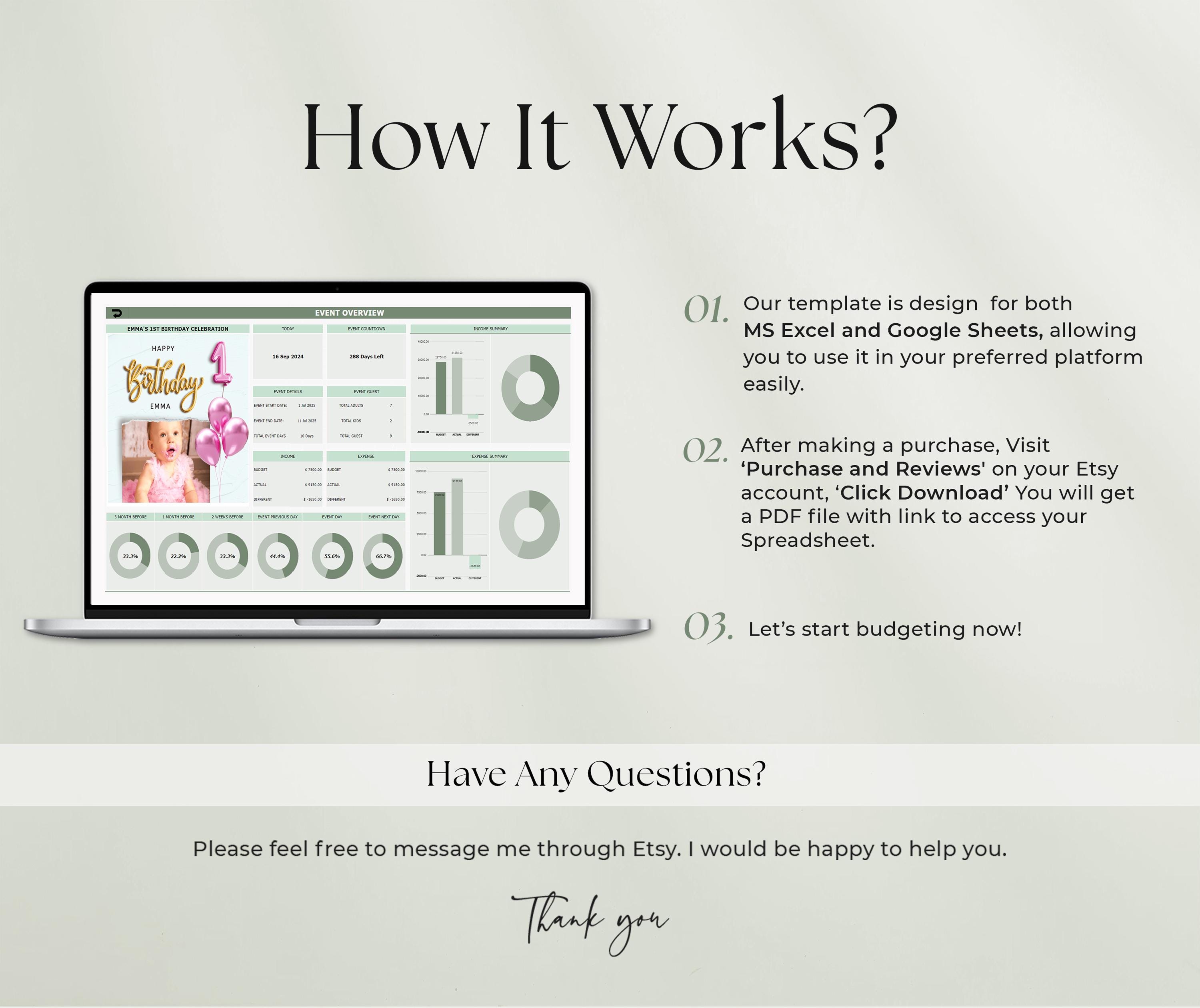 Event Planner Template Google Sheets Digital Event Planner Excel ...