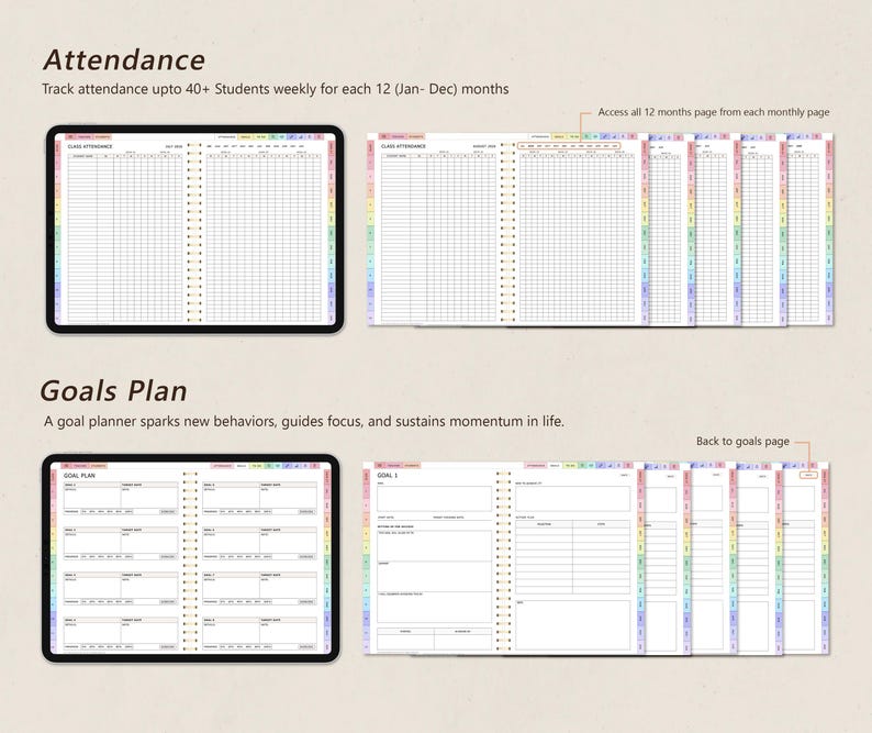 Digital Teacher Planner Midyear July 2026 to June 2027,   2026, 2027  + Undated Digital Planner Goodnotes Planner Notability iPad Planner Digital Teacher Planner Academic Planner, School Planner