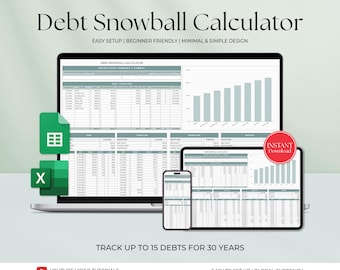 Debt Snowball Spreadsheet Calculator Google Sheets Debt Payoff Tracker Spreadsheet Excel Personal Finance Debt Planner Excel Finance Planner