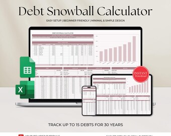 Debt Snowball Calculator Spreadsheet Google Sheets Debt Payoff Tracker Spreadsheet Mortgage Finance Debt Planner Spreadsheet Finance Planner