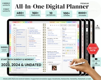 Digital Planner, Goodnotes Planner, Daily Digital Planner,  iPad Planner, Notability Planner, 2023 2024 Dated Undated Digital Planner