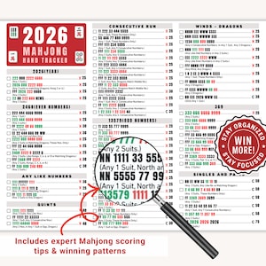 2026 Mahjong Hand Tracker, American Mahjong Printable, Mah Jongg, Mahjong scorecard, Mahjong tiles, Mahjong Game Night, PDF Digital Download

american mahjong,
mahjong cheat sheet,
mahjong scorecard,
NMJL card,
Mahjong Hand Tracker,
mahjong tiles ,
mahjong printable,
Mah Jongg,
mahjong hand tracker,
mahjong guide, 
mahjong Game Night,
2026 mahjohg,
mahjong card 2026
Stay organized and play with confidence using this premium 2026 Mahjong Hand Tracker printable.