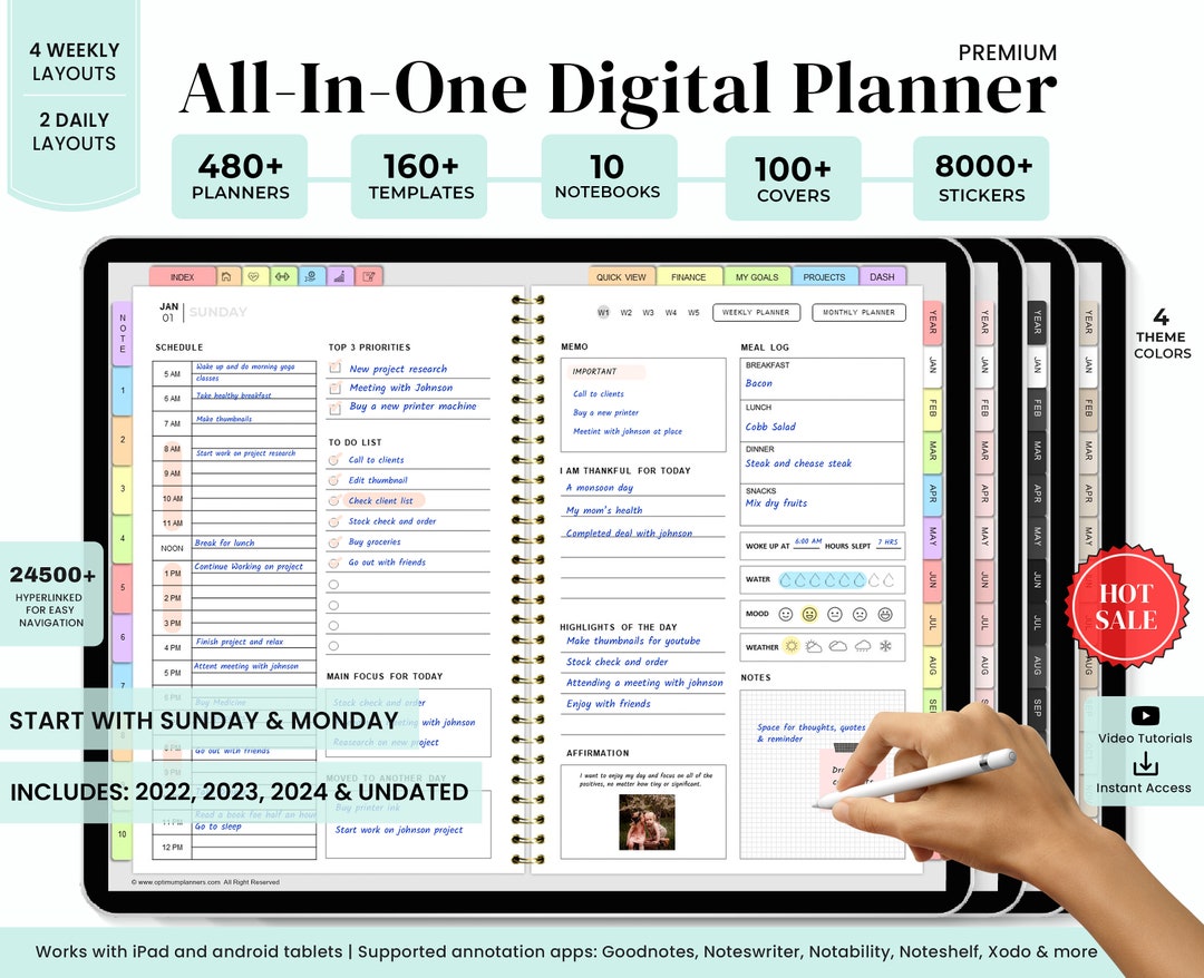 Digital Planner Goodnotes Planner Daily Digital Planner - Etsy
