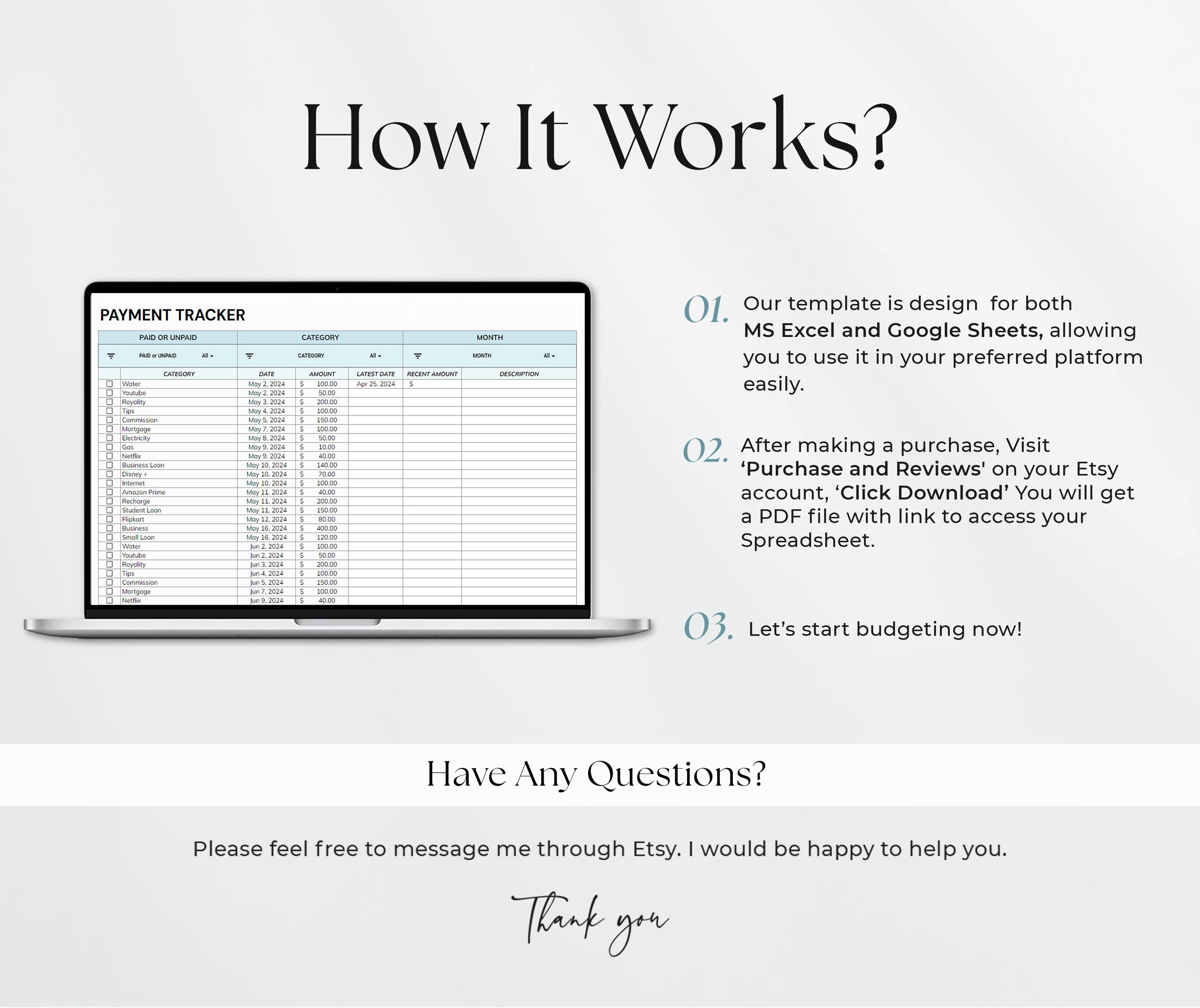 Bill Tracker Spreadsheet Google Sheets Excel Bill Calendar Monthly ...