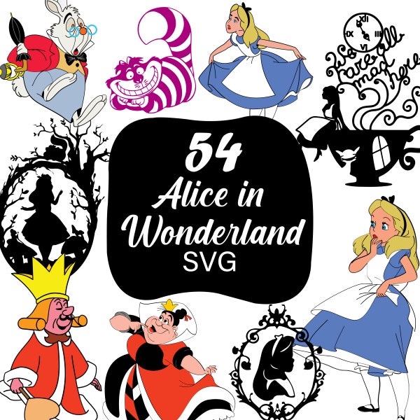Alice in Wonderland Clock Svg - Etsy
