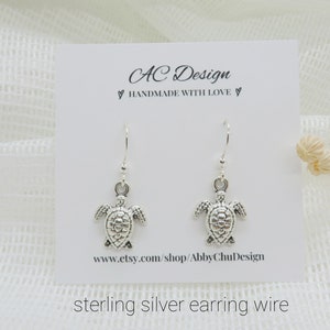 Silver Tone Turtle Earrings, Turtle Earrings, Sea Turtle Jewelry Set, Sea Turtle Earrings, Turtle Lover Gift, Animal Lover Gift,Nature Lover