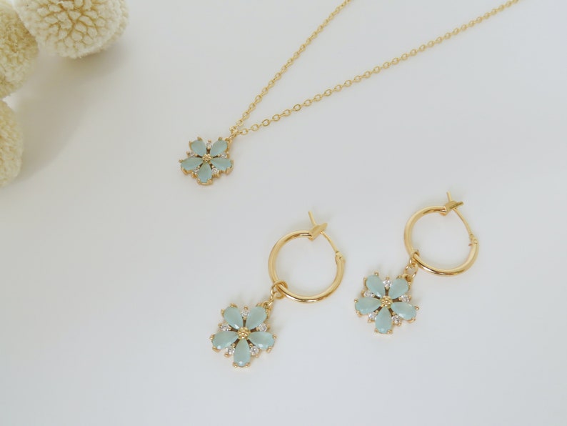 Pink Flower Earrings Dangle Drop Earrings Spring Earrings Etsy