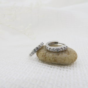 Orecchini a cerchio piccoli, orecchini a cerchio Huggie, orecchini a cerchio con pavé dorato, orecchini delicati, orecchini con zirconi cubici, orecchini minimalisti, orecchini a cerchio in argento, orecchini a scatto