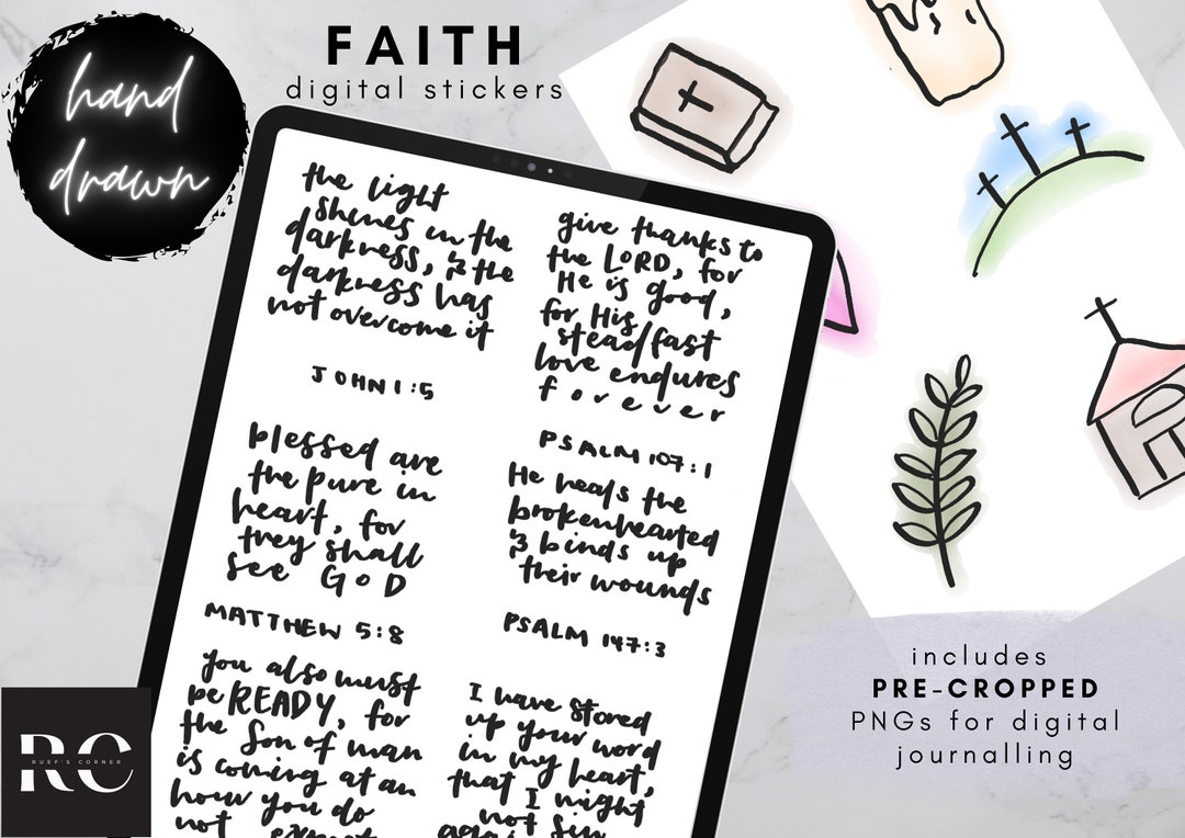 Faith Digital Stickers, Christian Bible Verses, Bible Verse Planner ...