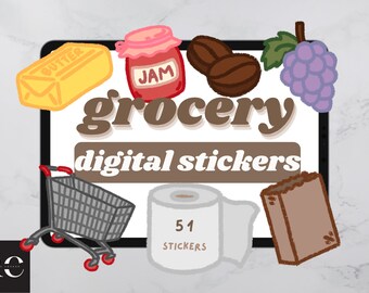 Digital Grocery Planner Stickers, Grocery Digital Stickers, Digital ...