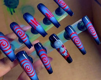 Creepy press on nails