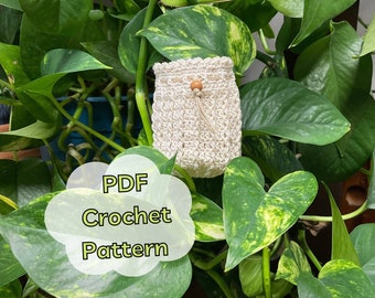 Digital pattern, mini crochet pouch, small crochet drawstring bag