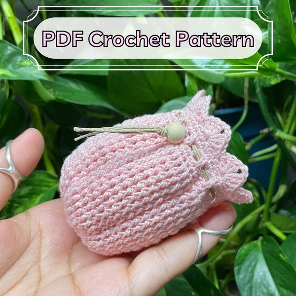 PDF crochet pattern, mini drawstring bag or pouch. Lace Drawstring Bag #2