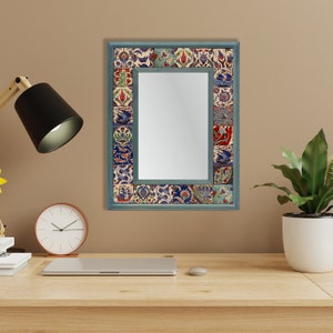 Tile Mirror. Handmade Ceramic Mirror. Birthday Gifts. Turkish Custom Tile Mirror. Wedding Gifts. Home Decor. Wall Art. Ethnic Home Decor