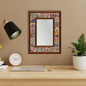 Tile Mirror. Handmade Ceramic Mirror. Birthday Gifts. Turkish Custom Tile Mirror. Wedding Gifts. Home Decor. Wall Art. Ethnic Home Decor