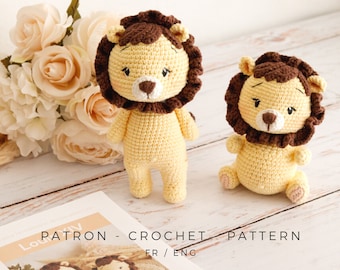Crochet pattern - Lion doll - 2 patterns | girl and boy | PDF - Français, English pattern |gift - toy | amigurumi PDF