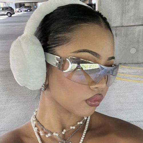 Y2K Luxury Star Sunglasses Y2K Shield Sunglasses Retro Star Etsy Hong