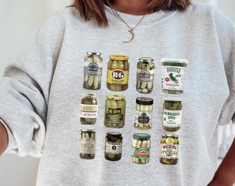 Vintage Canned Pickles Sweatshirt, Pickle shirt, Pickle Crewneck Sweatshirt, Pickle Lovers Hoodie, Pickle Crewneck Sweatshirt, Canning Shirt