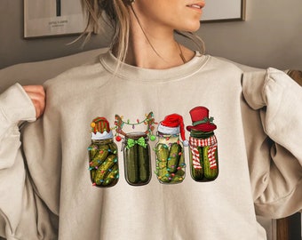 Pickle Crewneck Sweatshirt, Vintage Canned Pickles Sweatshirt, Christmas Pickle Sweatshirt, Gift for Pickle Lovers, Canning Season Shirt
