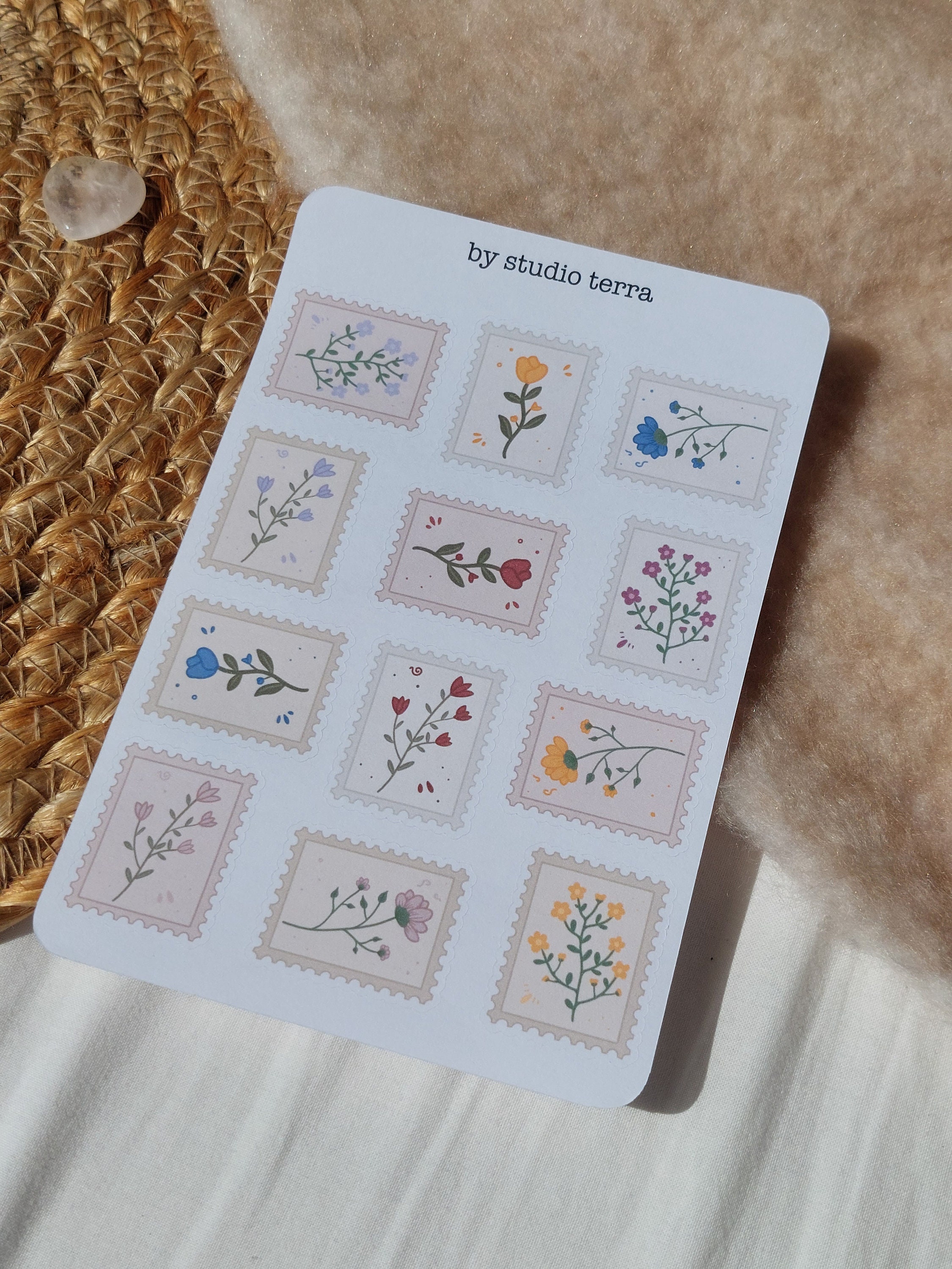 Flower Stamps Sticker Sheet | Bullet Journal Stickers, Scrapbook ...