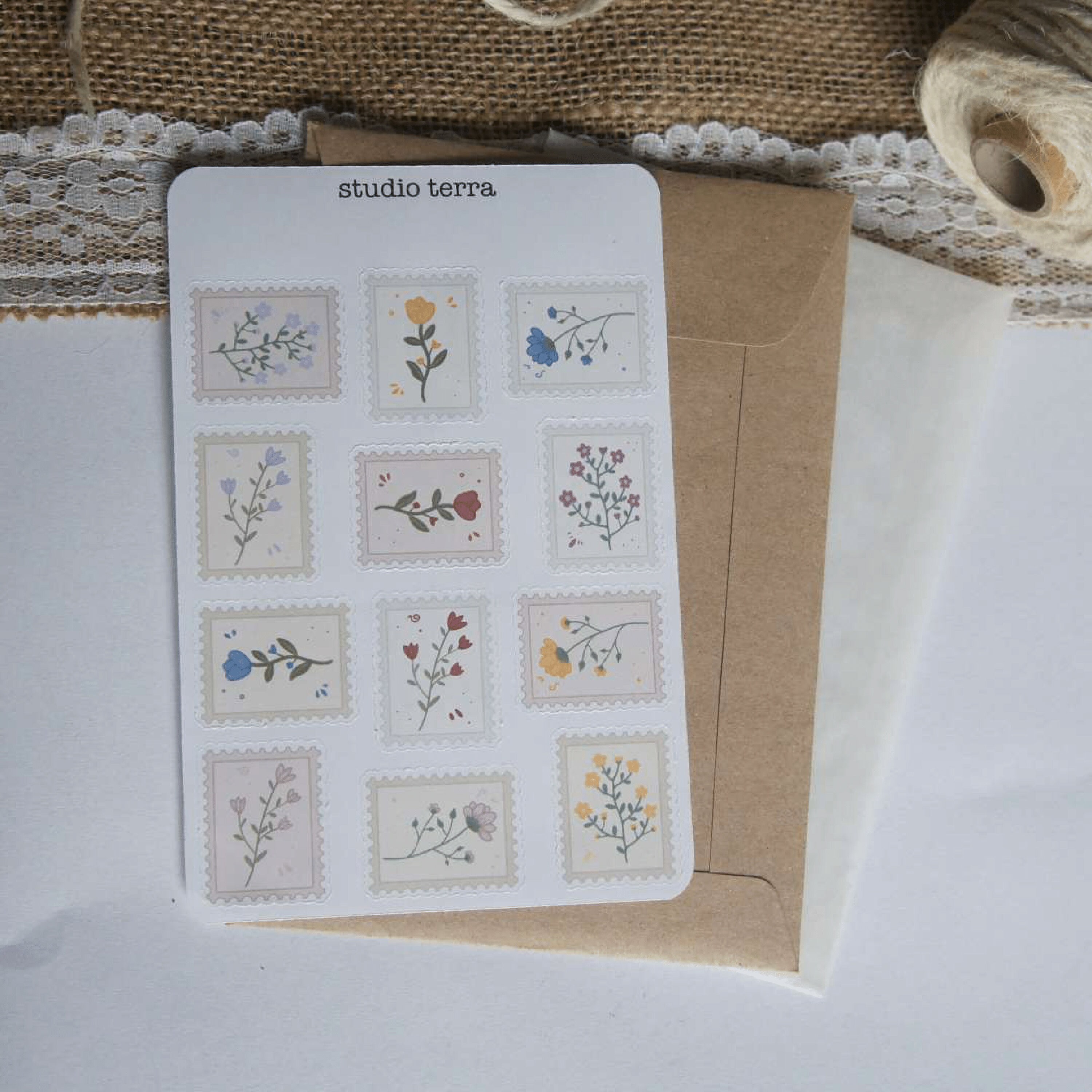 Flower Stamps Sticker Sheet | Bullet Journal Stickers, Scrapbook ...