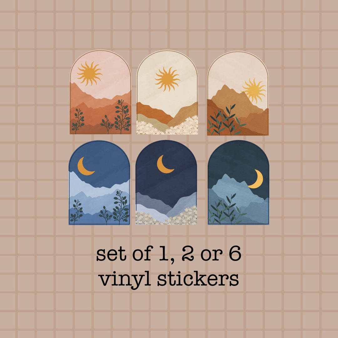 Day and Night Scenery Vinyl Stickers | Bullet Journal, Junk Journal ...