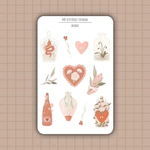 Feuille d'autocollants XOXO | Stickers Bullet Journal, Stickers Scrapbooking, Stickers Agenda, Stickers Journal, Cœurs, Saint-Valentin, Amour