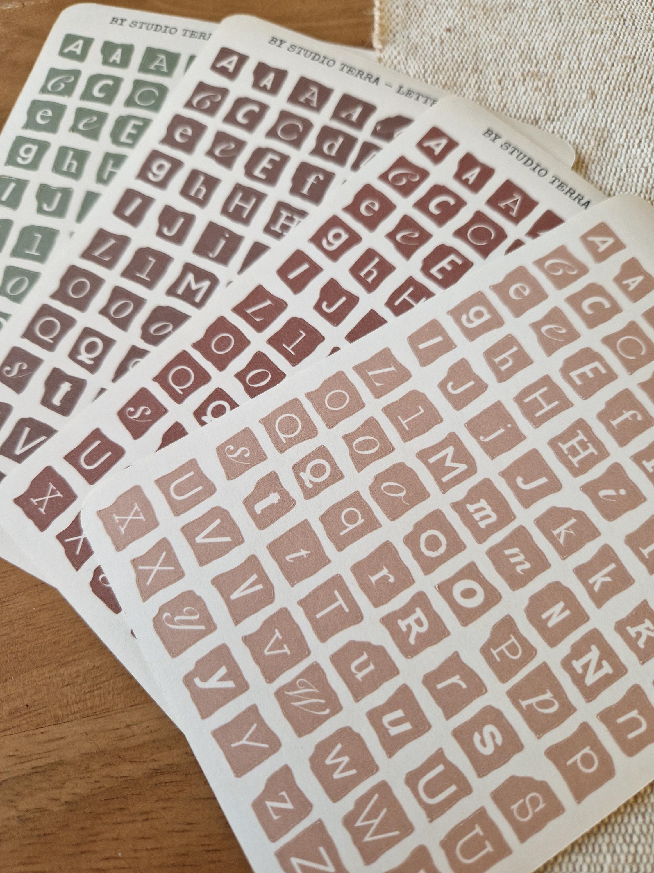 Sticker Printable Letters Brown Light Brown Alphabet Stickers Sticker Sheet | Bullet Journal, Scrapbook ...