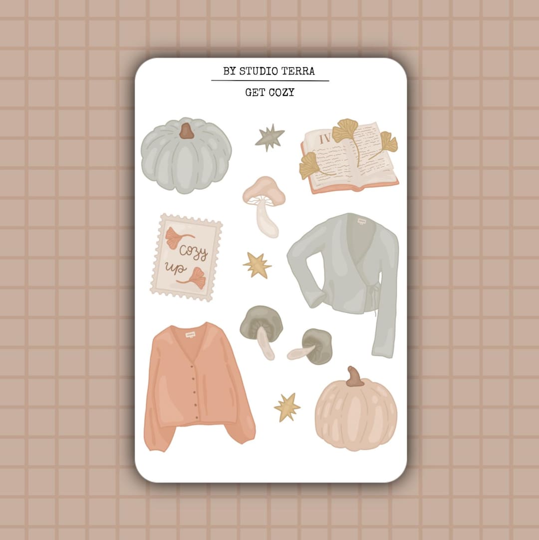 Get Cozy Sticker Sheet | Bullet Journal Stickers, Journal Stickers ...