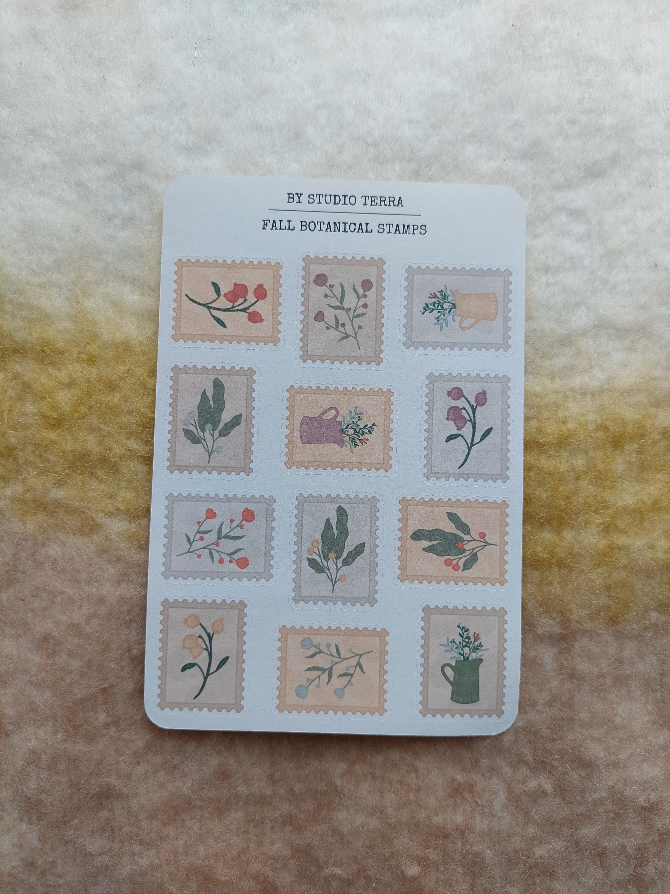 Fall Botanical Stamps Sticker Sheet | Bullet Journal Stickers ...