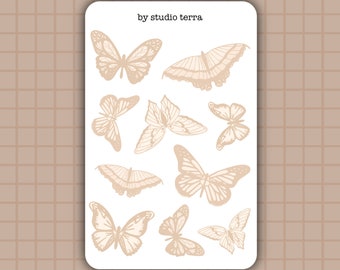 Foglio adesivo farfalle morbide / adesivi Bullet Journal, adesivi Scrapbook, adesivi Planner, adesivi Journal, primavera, Boho