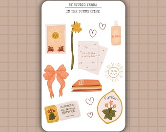 In The Summertime Sticker Sheet | Cute Summer Stickers, Holiday Stickers