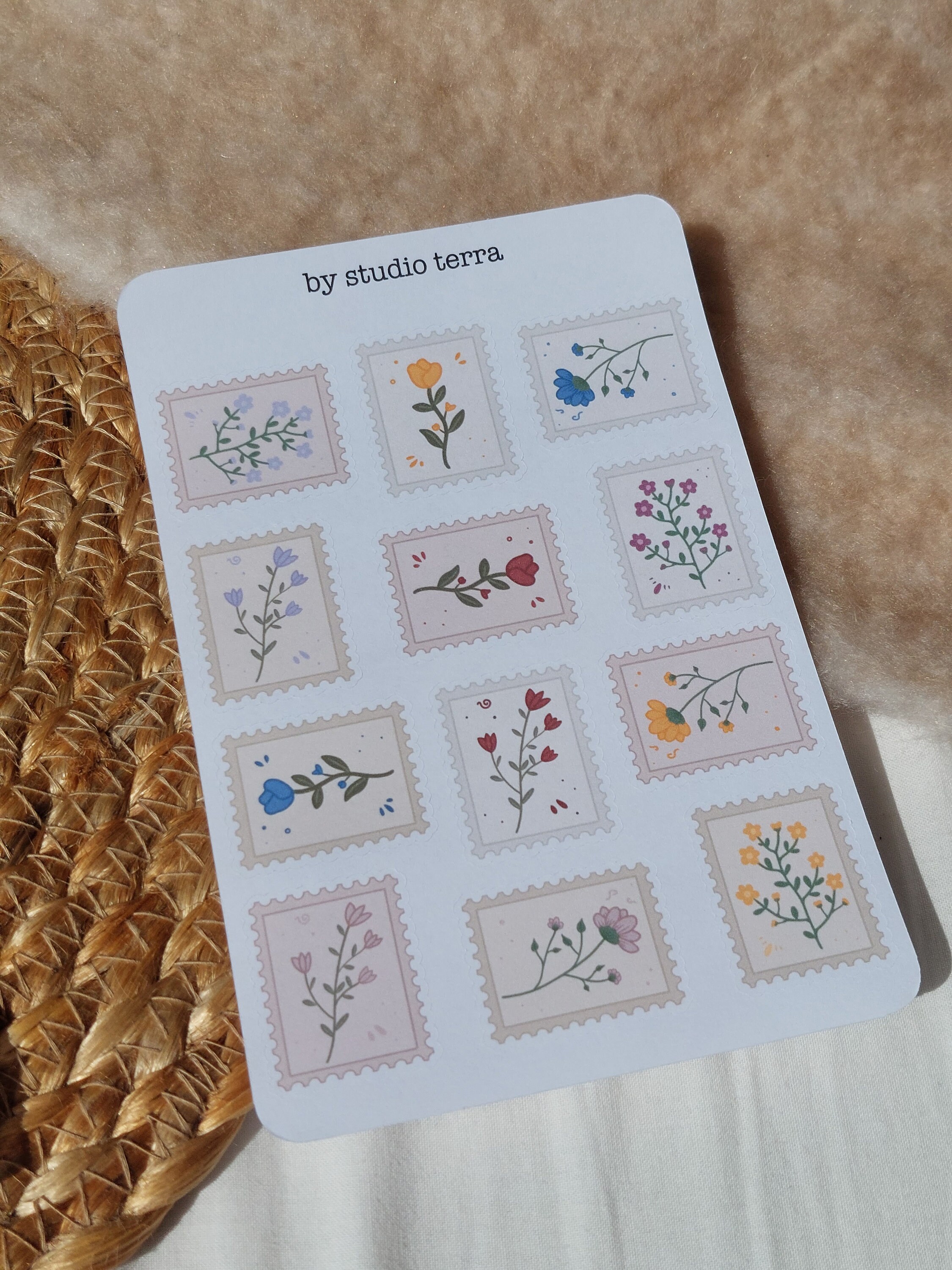 Flower Stamps Sticker Sheet | Bullet Journal Stickers, Scrapbook ...