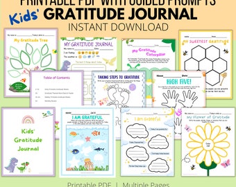 Printable Kids' Gratitude Journal PDF for Kindergarten-Elementary | Gratitude Pages for Children age 5-9 years old | Gratitude Sheets 8.5x11