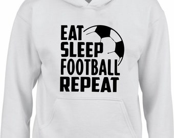 Eat Sleep FOOTBALL Repeat T Shirt, Funny T-Shirt, Footballer T-shirt, Football Club Shirt, Gaming Tshirt, Footballer Birthday Gift Tee Tops