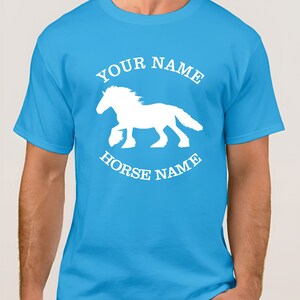 Personalised HORSE T-shirt  Cob  Equestrian Rider Racing Dressage Gift Pony Men Women Birthday Gift