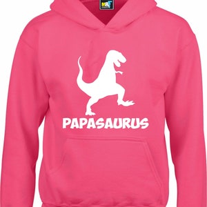 Personalised Hoodie Name PAPASAURUS, Boys Girls Cute Dinosaur Funny Slogan, Birthday Gift For Her, Hoody, Gift For Him, Tops Present