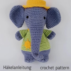Elephant crochet pattern, animals, amigurumi, toy