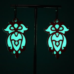 Glow in the Dark Owl Earrings – Unique Nighttime Jewelry for Mardi Gras, Events, Festivals, and Sleepovers.