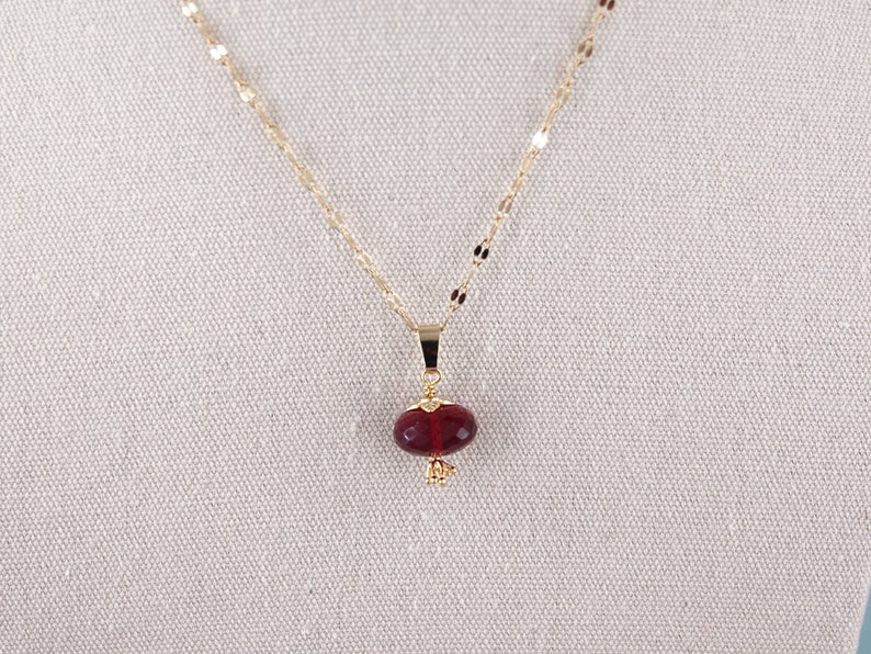Parure de collier et boucles d'oreilles grenade faits main Parure de bijoux en quartz grenat rouge naturel. image 8