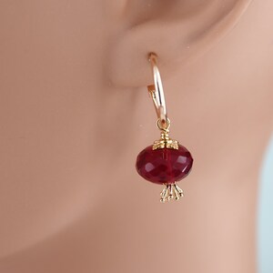 Parure de collier et boucles d'oreilles grenade faits main Parure de bijoux en quartz grenat rouge naturel. image 2