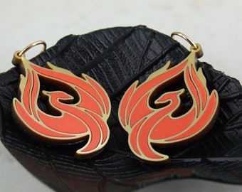 Glow in the Dark Phoenix Hoop Earrings – Ignite your outfit with fiery Firebird Acrylic Jewelry.