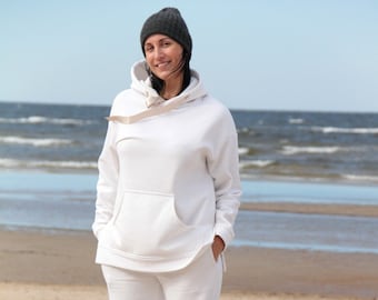 Sweat à capuche, femme survêtement décontracté à manches longues ensemble survêtements à capuche Automne Sweat-shirt à fente chaude et pantalon