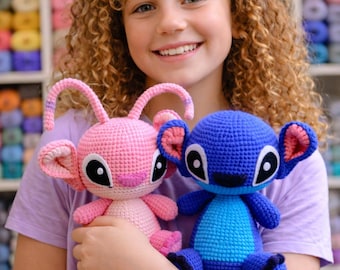 Paquete 3 en 1 Archivo PDF Punto Amigurumi y Patrón Ángel crochet Punto Amigurumi en Inglés / Patrón Punto Crochet