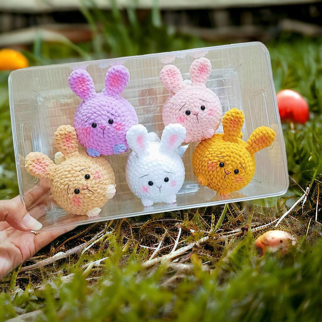 No Sew Loaf Bunny Crochet Patten, Rabbit Keychain Pattern, Rabbit ...