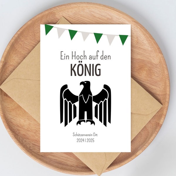 Schützenfest Karte I Personalisiert mit Verein I Karte für Thron Schützenkönig Kaiser Throngefolge Volksfest Karneval Karnevalsgarde