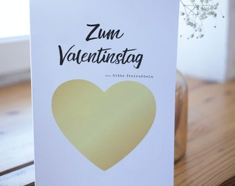 Valentinstag Geschenk für Männer Freund Rubbelkarte personalisierbar Karte Valentinskarte Überraschung  massage