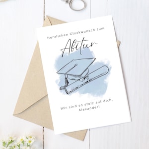 Karte zum Abschluss | Abitur | Bachelor | Master | Schulabschluss | mit Name | Glückwunschkarte| neutral |personalisiert | Geschenk